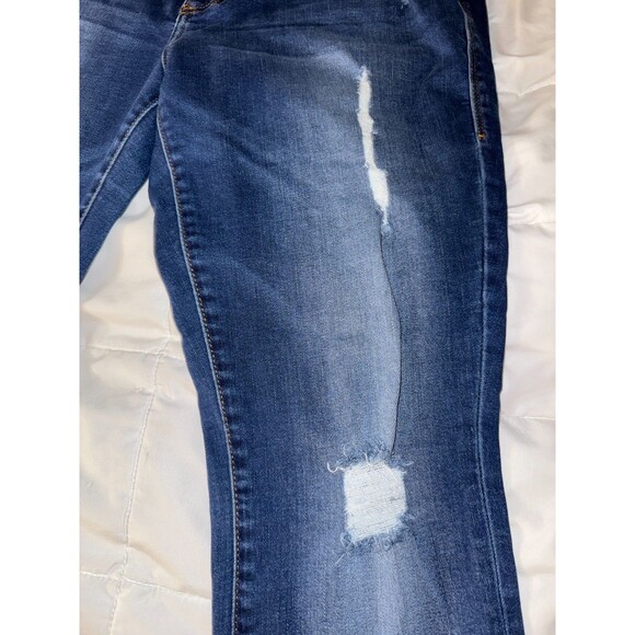 Rock & Republic Berlin Jeans 16M Dark Wash Gold Detail Distressed Straight Leg - Picture 3 of 14